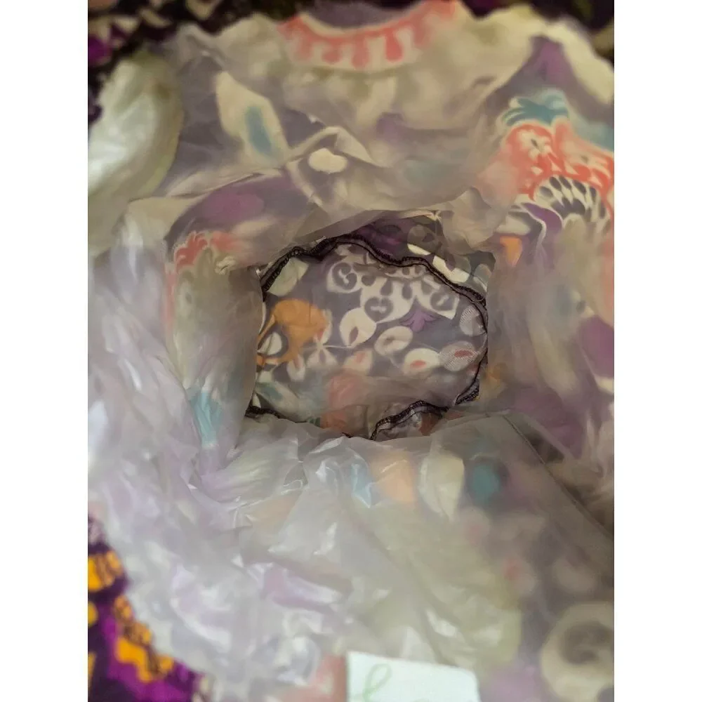 Floral Drawstring Bag With Waterproof Lining cosmetic bag curler bag accessories
